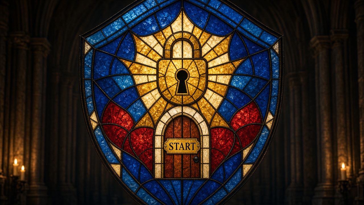 Stained-glass illustration of data protection and getting started with WorkforceAI