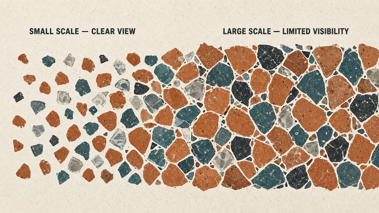 Illustration showing decreasing visibility and increasing risk as AI project size grows
