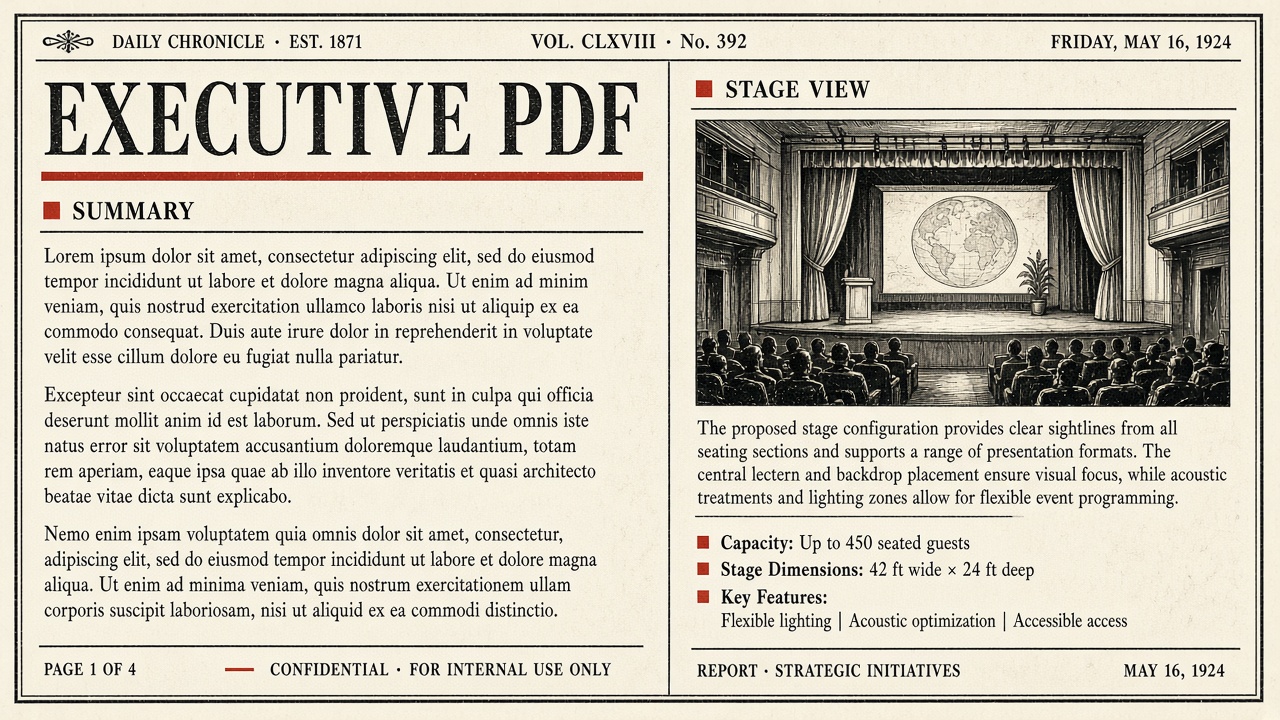Example of a clean structured PDF report layout for AI project risk assessment