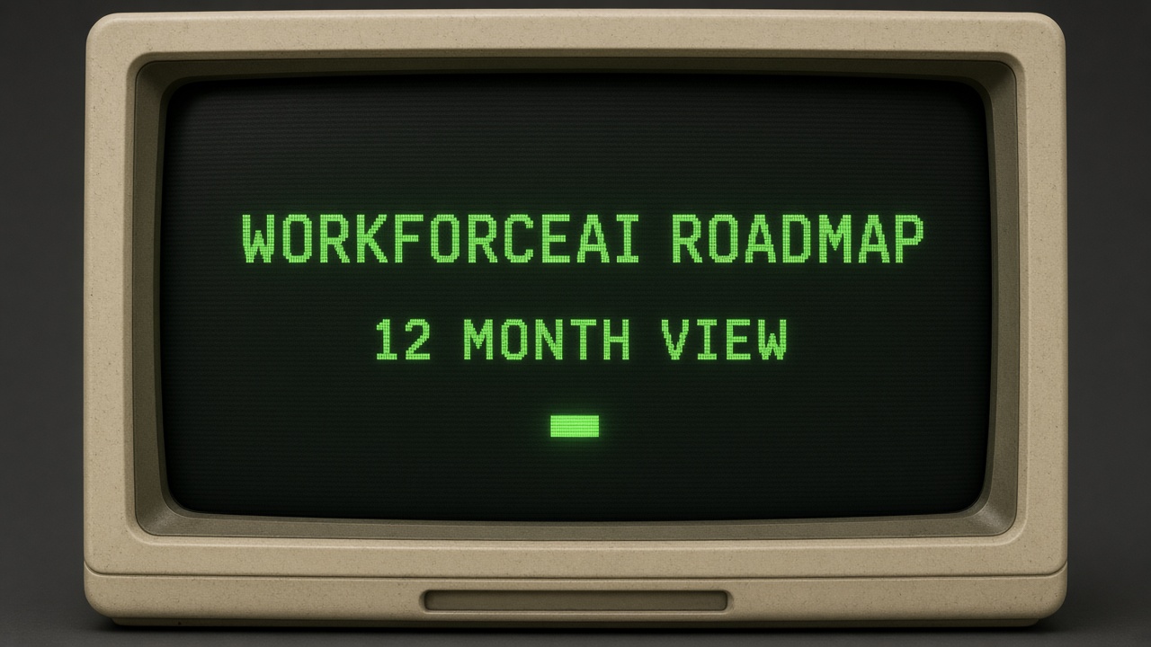 Illustration of the WorkforceAI twelve-month product roadmap