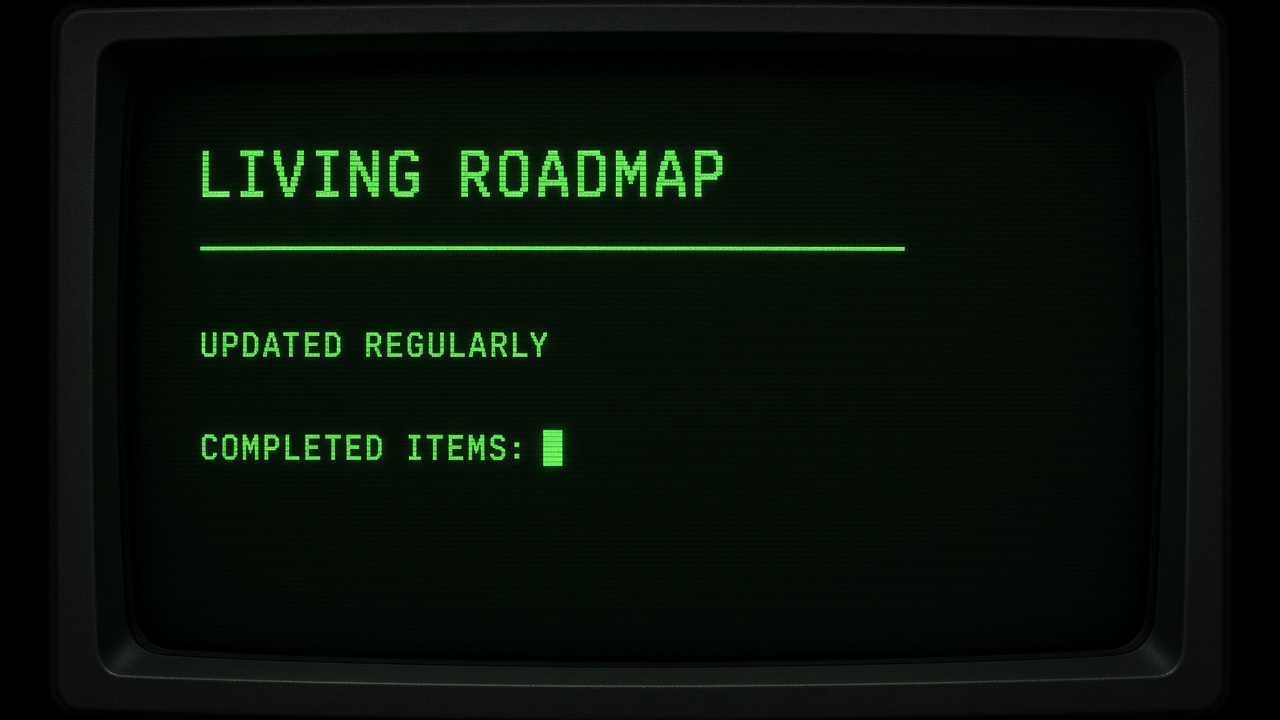 Illustration showing that the WorkforceAI roadmap is updated as items are completed